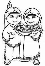Coloring Native American Pages Indian Printable Thanksgiving Girl Food Kids Cute Printables Indians Coloring4free Pilgrim Print Two Serving Color Couple sketch template