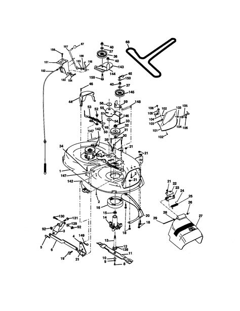mower deck diagram parts list  model  craftsman parts riding mower tractor parts