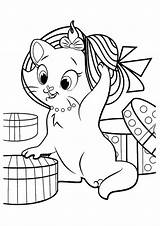 Coloring Kitten Pages Printable Kids Cute Marie Kitty Sheets Print Gymnastics Cat Color Book Disney Getdrawings Little Real Prints Hat sketch template