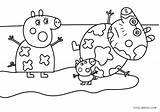 Peppa Wutz Coloring Muddy Puddles Cool2bkids Pfützen Kostenlos sketch template