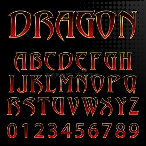 vector dragon style font royalty  stock image image
