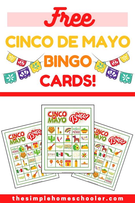 fiesta fun cinco de mayo bingo cards  easy print  simple