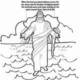 Jesus Water Walks Coloring Memory Bible sketch template