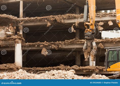 destruction  concrete building  equipment stock image image