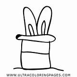 Coloring Pages Hat Magic Rabbit sketch template