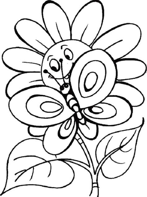 smiling flower coloring pages  coloring pages butterfly coloring