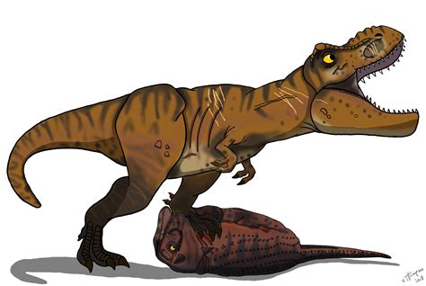Jurassic World Fallen Kingdom Rexy Vs Carnotaurus Fan Art Etsy