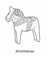 Coloring Dala Horse Swedish Template sketch template