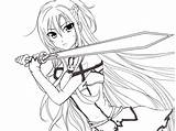 Coloring Asuna Online Sword Pages Choose Drawing Board Anime sketch template