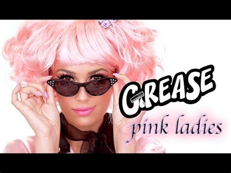 grease pink ladies frenchie quick halloween makeup tutorial victoria lyn youtube