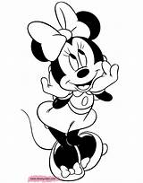 Minnie Mouse Coloring Pages Cute Disney Mickey Disneyclips Cartoon Gif Clip 1263 Mini Funstuff sketch template