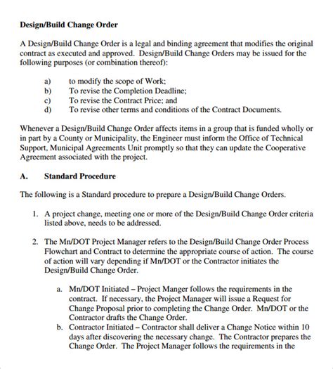 change order proposal template