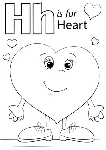 letter    heart coloring page  printable coloring pages