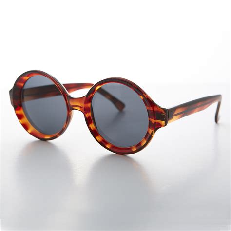 big round mod vintage women s sunglasses with beveled frame trudy