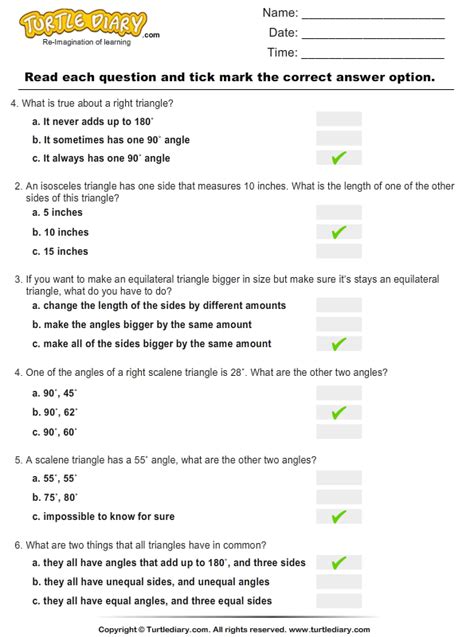 Identifying Triangles Based On Sides And Angles Worksheet