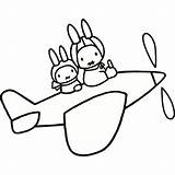 Miffy Coloring Pages Plane Kids Ride Colouring Printable Planes sketch template