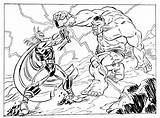 Coloring Hulk Thor Pages Avengers Fighting Color Assemble Print Drawing Everfreecoloring Comments sketch template