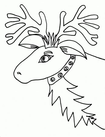 reindeer head coloring pages  high quality coloring pages