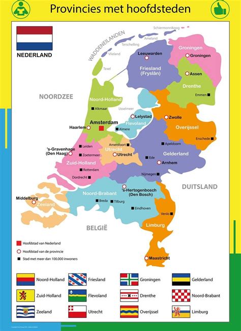 poster kaart nederland met provincies en hoofdsteden xcm images   finder