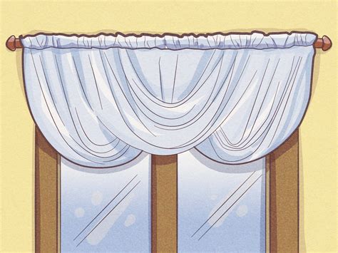 hang  curtain swag  steps  pictures wikihow