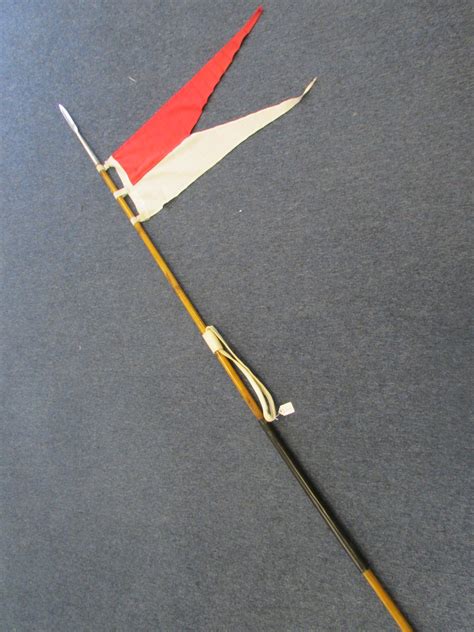 lance  british cavalry lance   red  white pennant leather