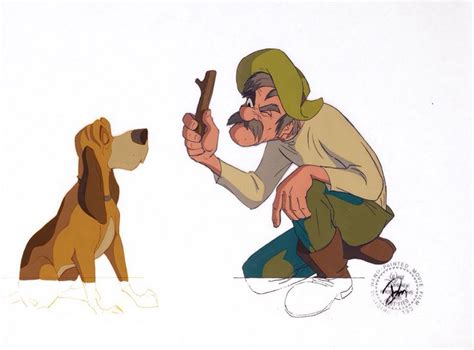 Production Cels Featuring Amos And Copper From The Fox And The Hound