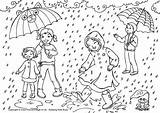 Colouring Pages Spring Rainy Kids Showers Season Coloring Weather Clipart Seasons Clip Activity Activityvillage Children Drawings Sheets Pond Village Colour sketch template