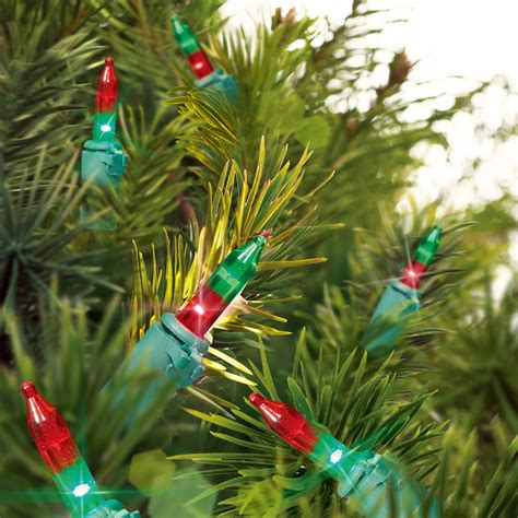 holiday time double light led light set green wire red green bulb