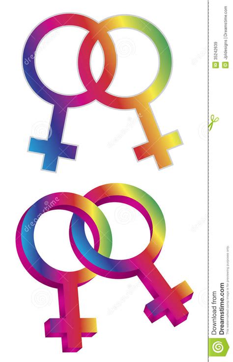 female gender same sex symbols illustration stock vector illustration