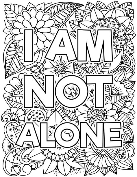 mental health coloring pages printable