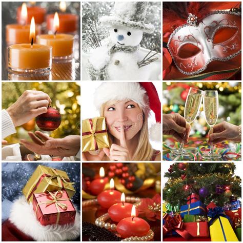 christmas collage stock image image  tree seasonal