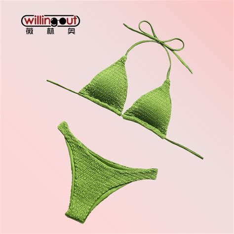 Buy Green Color Women 2 Piece Separate Bikiniset High