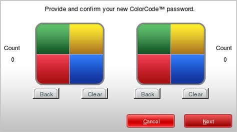 creating  colorcode password