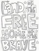 Coloring Freedom Pages Land Doodle Quote Brave Alley sketch template
