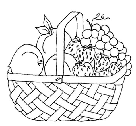 fruit basket coloring pages fruit basket drawing
