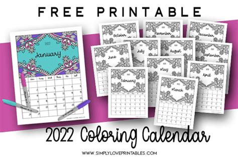 printable coloring calendar  simply love printables