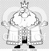 Shrugging Plump Careless King Outlined Coloring Clipart Vector Cartoon Thoman Cory sketch template
