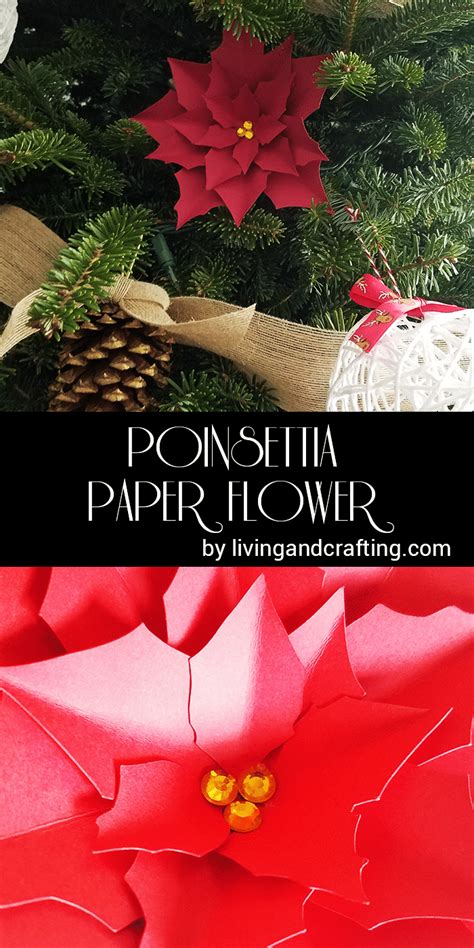 poinsettia paper flower living  crafting