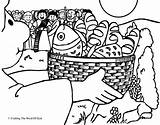 Feeds Feeding Loaves Alimenta Colorear Multitud Inmultirea Pestilor Colorat Sheet Thousand Fishes Planse Multitude Iisus Manualidades Fed Biblicas Biblia Jesús sketch template