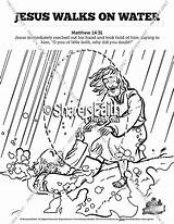 Jesus Water Coloring Walks Pages Sunday School sketch template