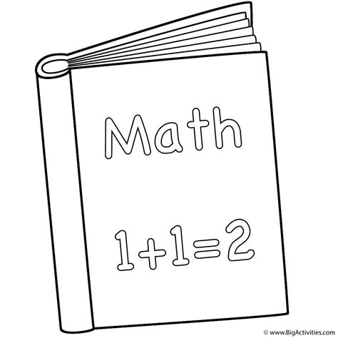 math book coloring page   school
