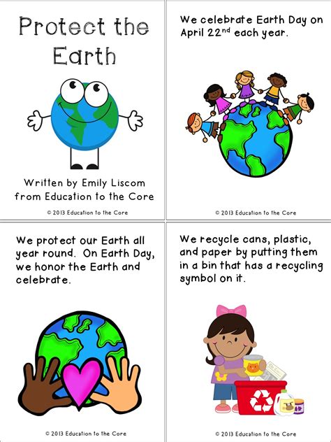 earth day printable books  kindergarten  printable templates