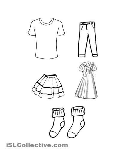 clothing esl coloring pages