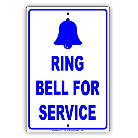 ring bell  service bell symbol notice plate aluminium  metal