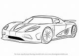 Koenigsegg Agera Drawing Draw Drawingtutorials101 Step Car Coloring Pages Sports Tutorial Sketch Cars Adults Tutorials Drawings Easy Kids Learn Lamborghini sketch template