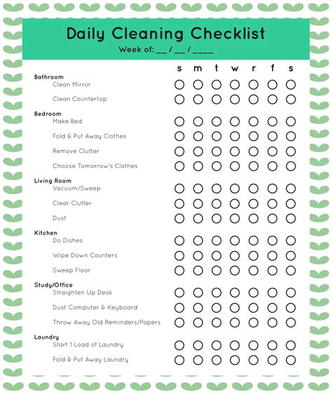 printable cleaning checklist printable templates sexiz pix