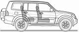 Pajero Mitsubishi Blueprints Iv Lwb King 2007 Suv Car sketch template