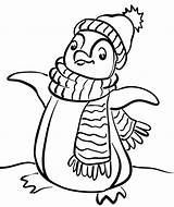 Coloring Penguin Pages Penguins Scarf Winter Sheets Easy Cute Printable Christmas Pittsburgh Color Kids Template Book Hat Head Drawings Realistic sketch template