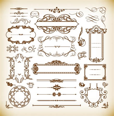 ornate design elements vector set  vector graphics   web resources  designer