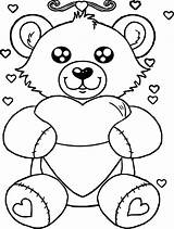 Coloring Bear Heart Pages Wecoloringpage Simple Getdrawings sketch template